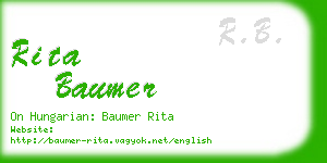 rita baumer business card